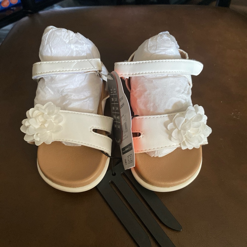 White Floral Kids Sandals